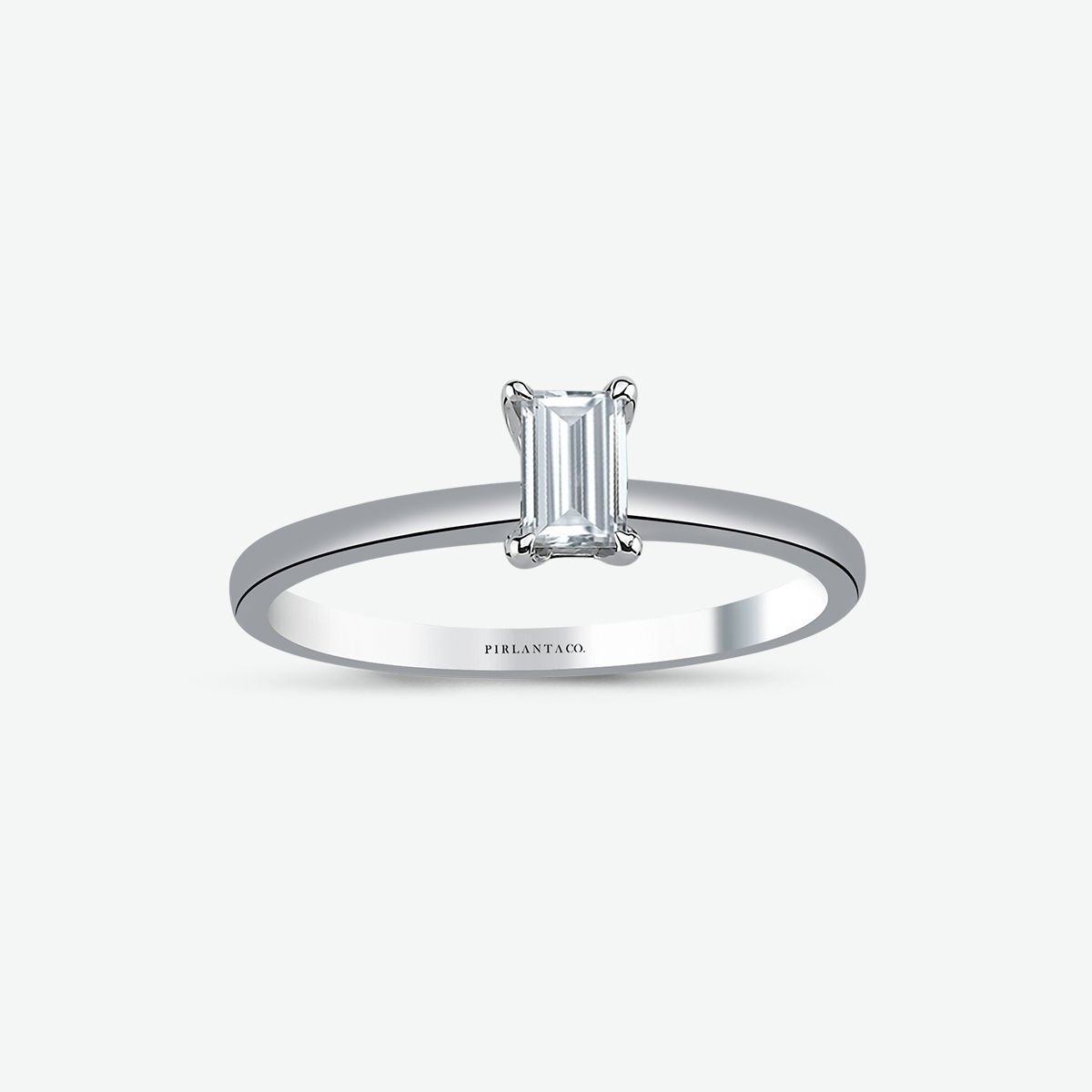 0,37 KARAT RENK EMERALD KESİM PIRLANTA TEKTAŞ YÜZÜK