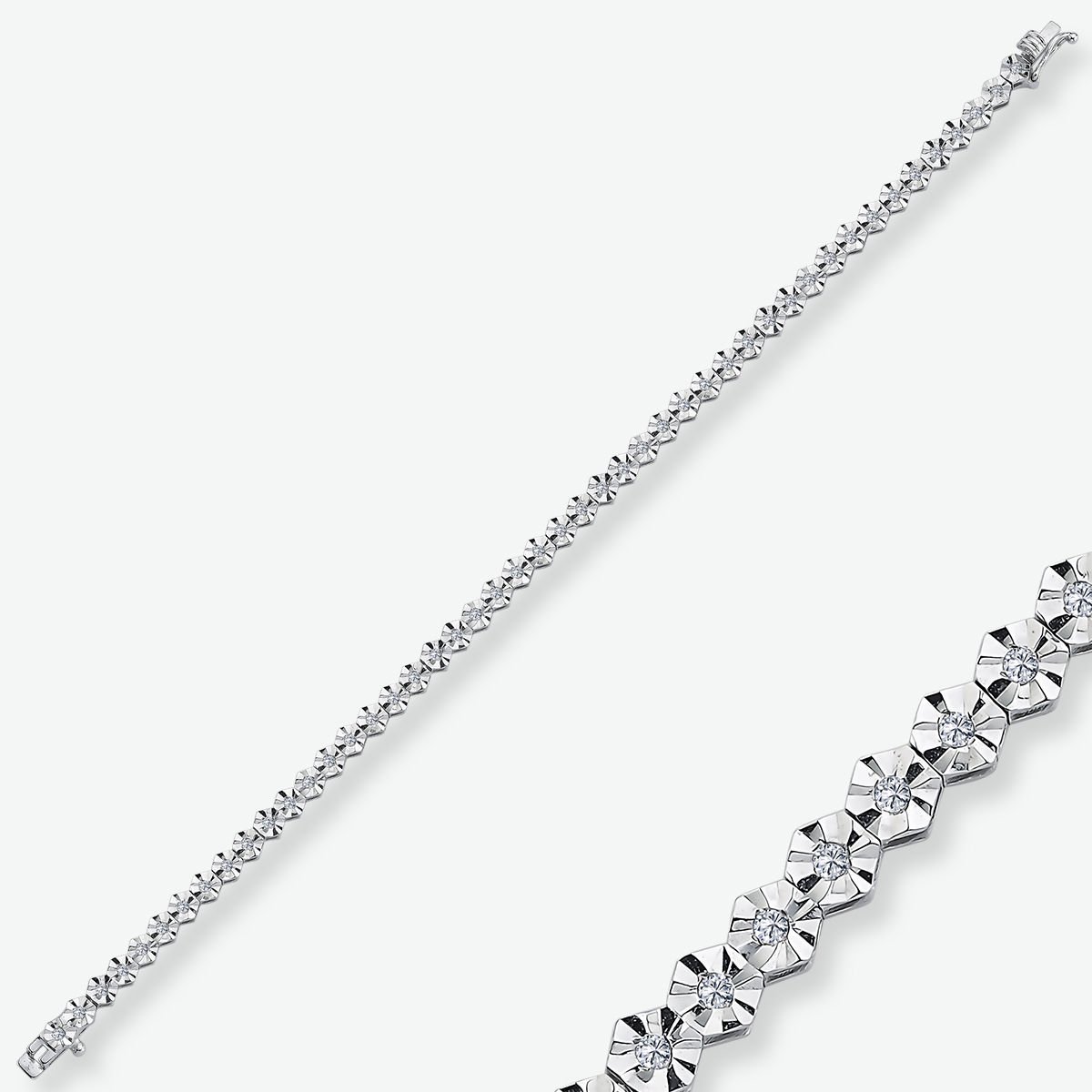 0.60 KARAT PIRLANTA EFEKTLİ SU YOLU BİLEKLİK