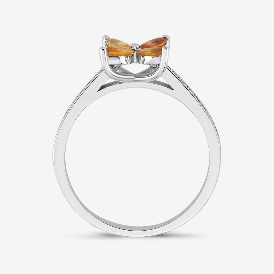 0.10 KARAT PIRLANTA KELEBEK YÜZÜK ''ORANGE''