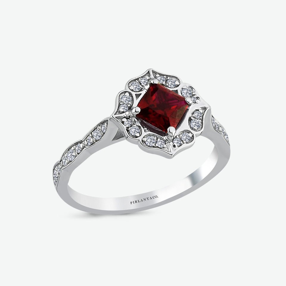 0.25 KARAT PIRLANTA TASARIM YÜZÜK ''YAKUT''