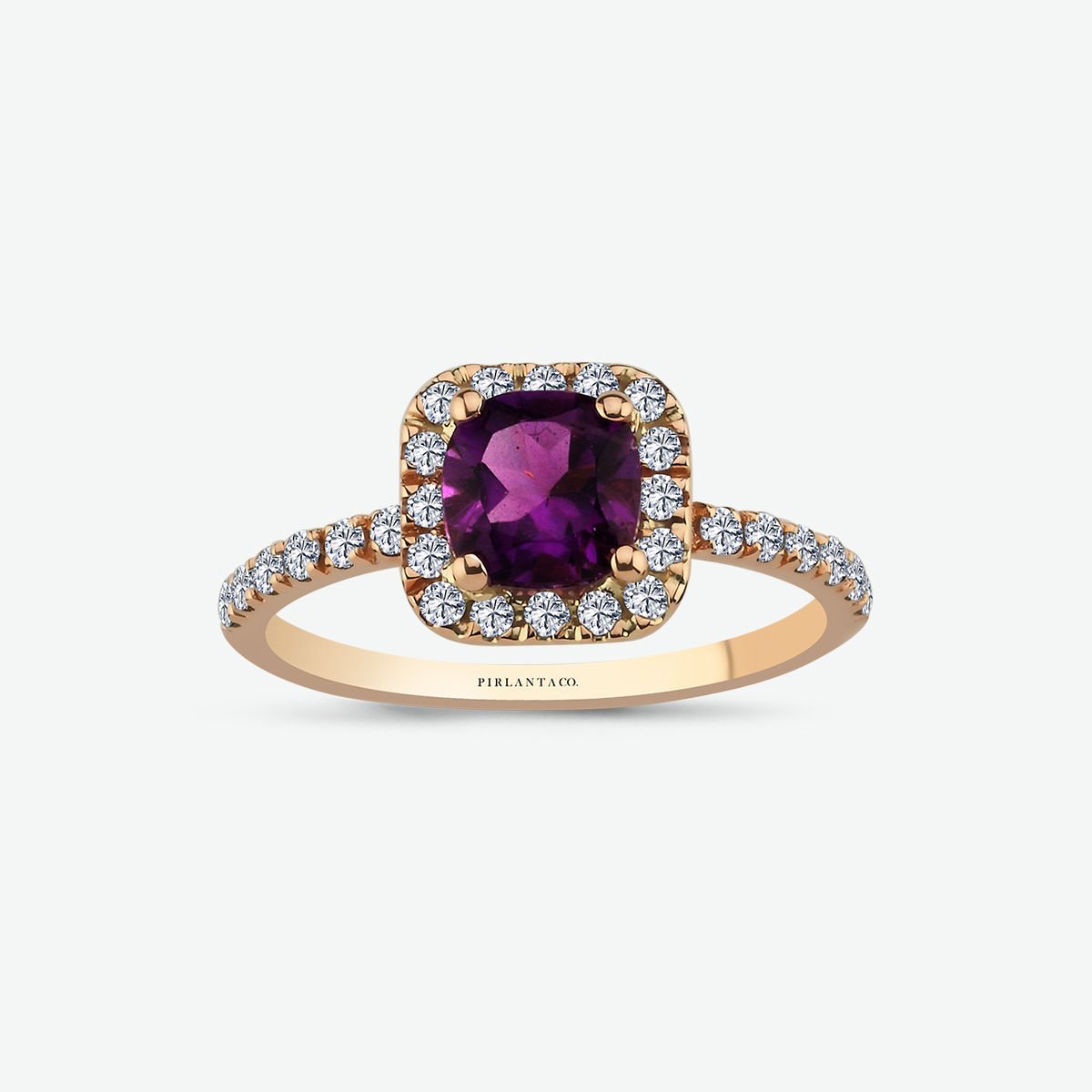 0.37 KARAT PIRLANTA TASARIM YÜZÜK ''PURPLE''