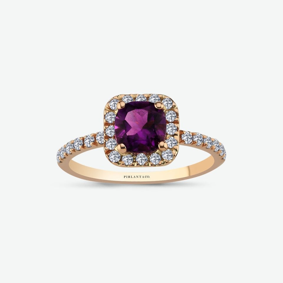 0.37 KARAT PIRLANTA TASARIM YÜZÜK ''PURPLE''