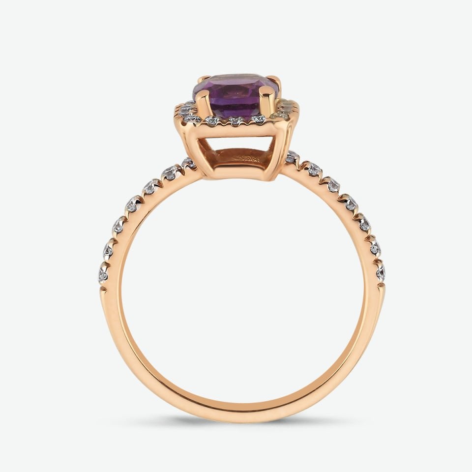 0.37 KARAT PIRLANTA TASARIM YÜZÜK ''PURPLE''