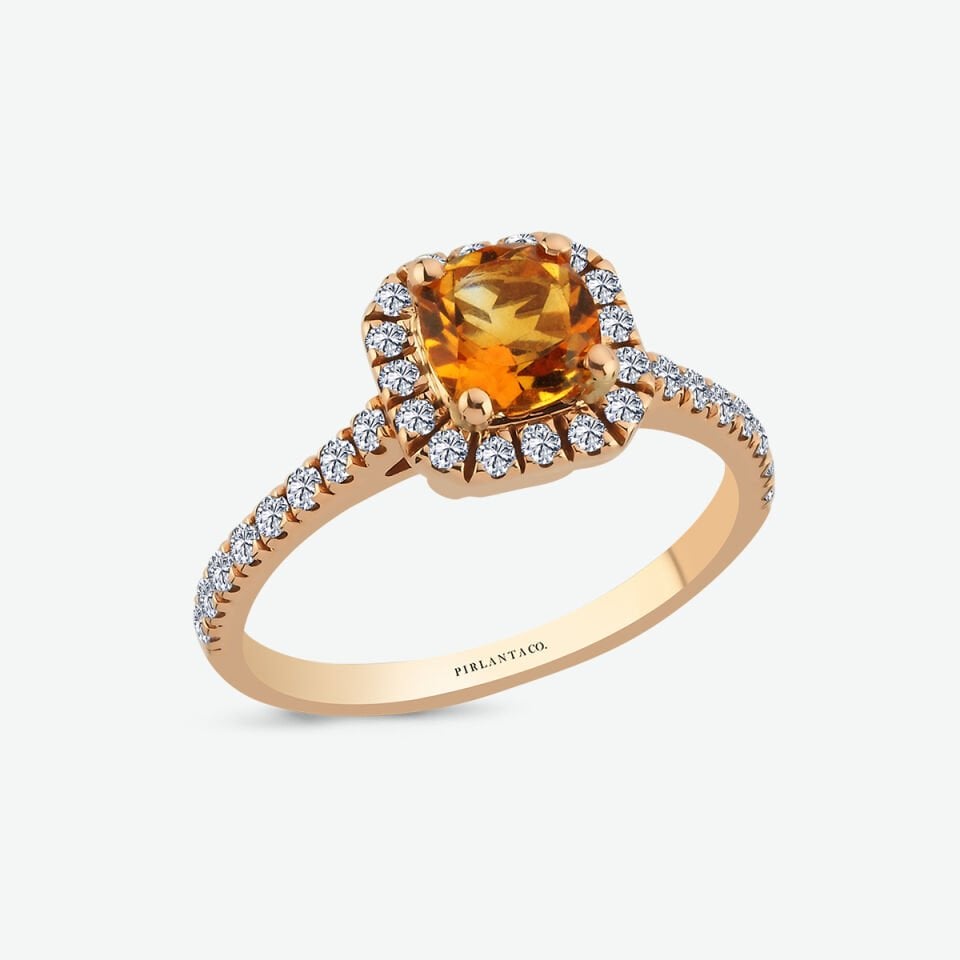 0.40 KARAT PIRLANTA TASARIM YÜZÜK ''ORANGE''