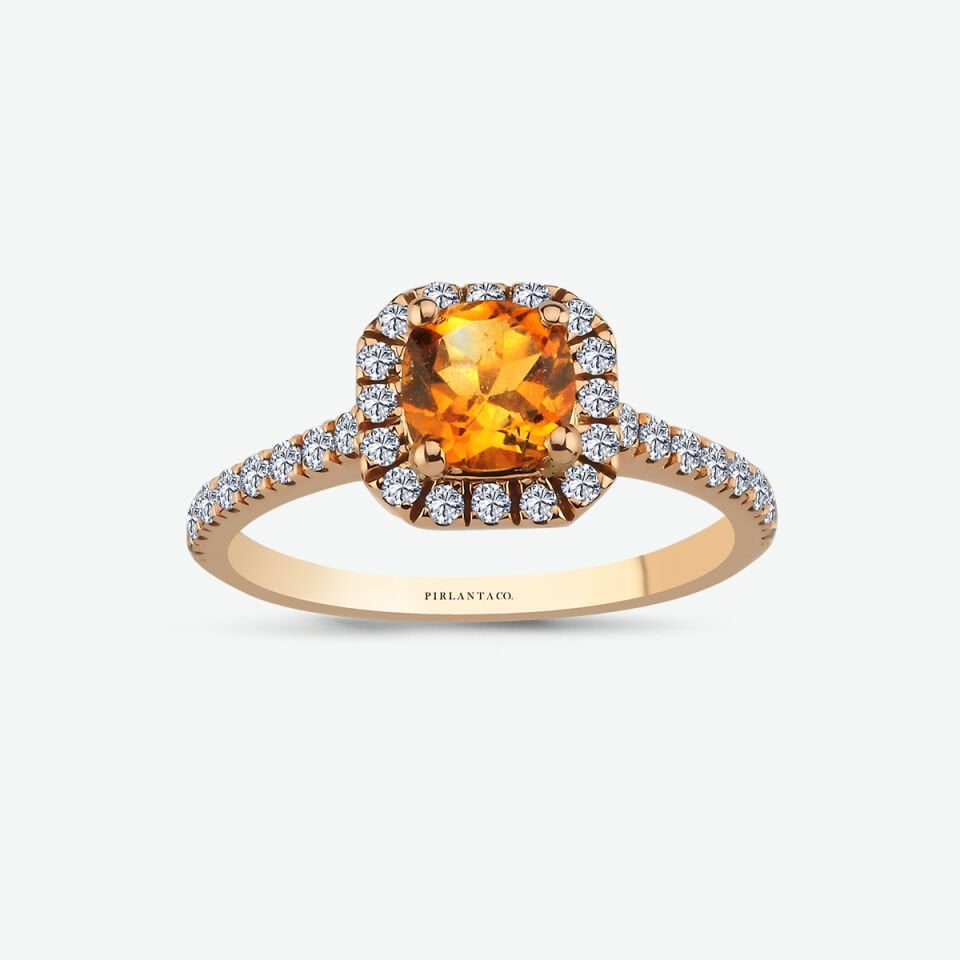 0.40 KARAT PIRLANTA TASARIM YÜZÜK ''ORANGE''