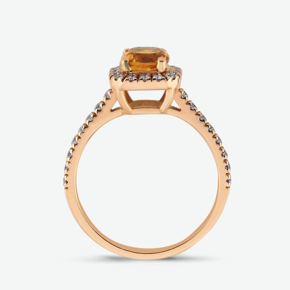 0.40 KARAT PIRLANTA TASARIM YÜZÜK ''ORANGE''