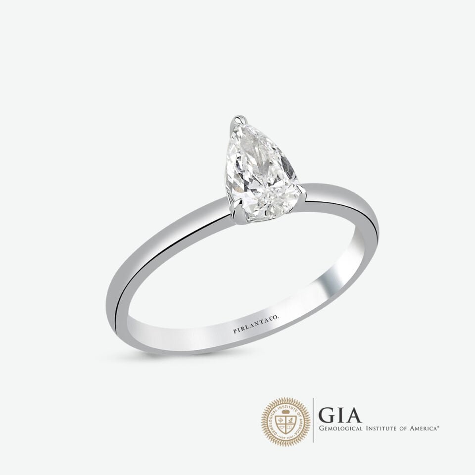 GIA SERTİFİKALI 0,59 KARAT DAMLA TEKTAŞ PIRLANTA YÜZÜK