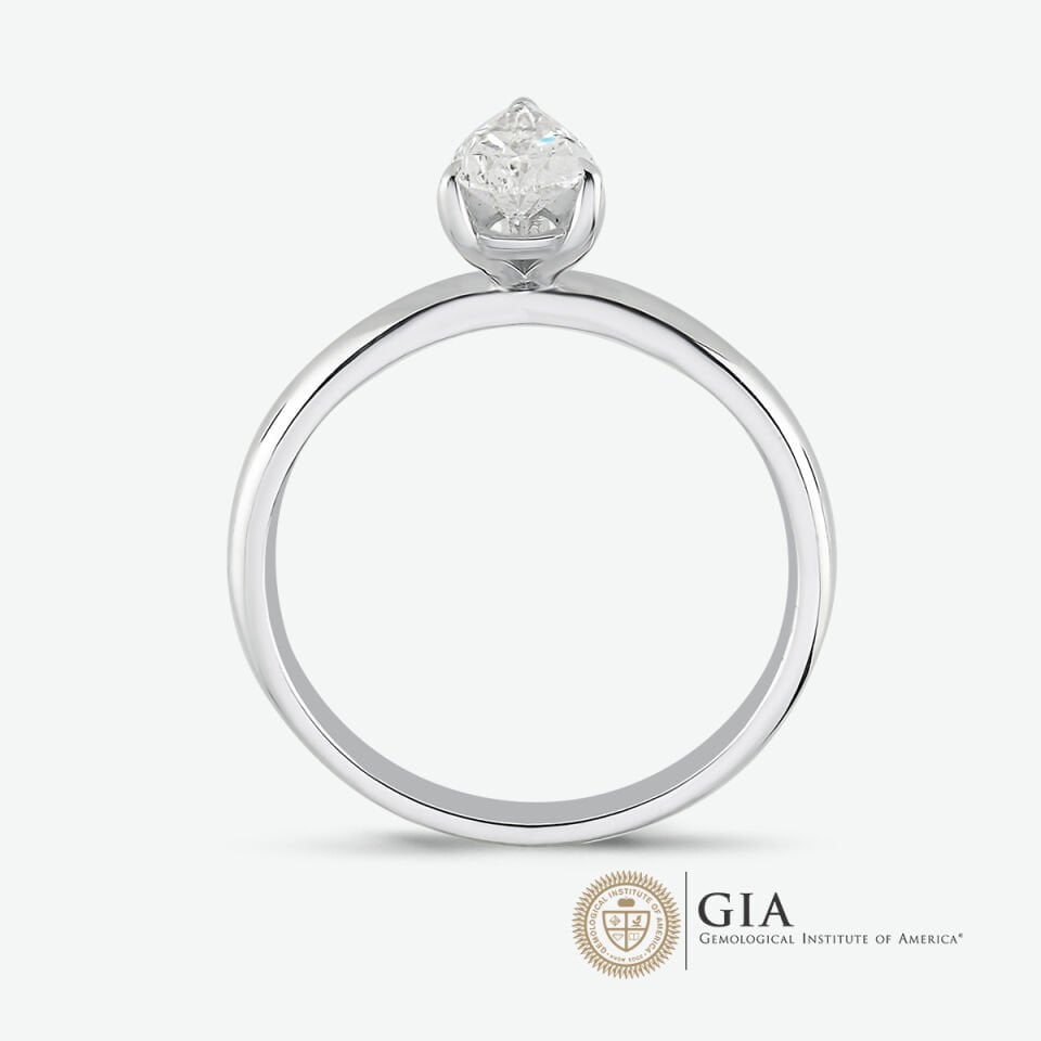 GIA SERTİFİKALI 0,59 KARAT DAMLA TEKTAŞ PIRLANTA YÜZÜK