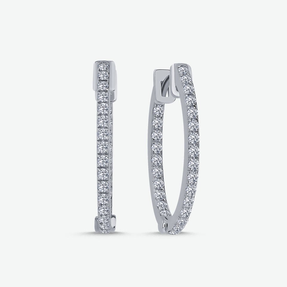 0.40 KARAT PIRLANTA HALKA KÜPE ''SIGNE''