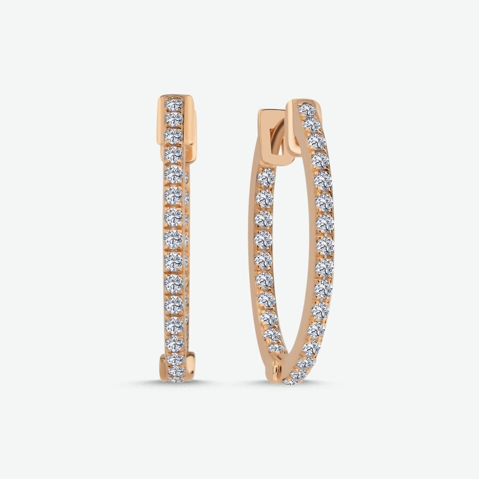 0.40 KARAT PIRLANTA HALKA KÜPE ''SIGNE''