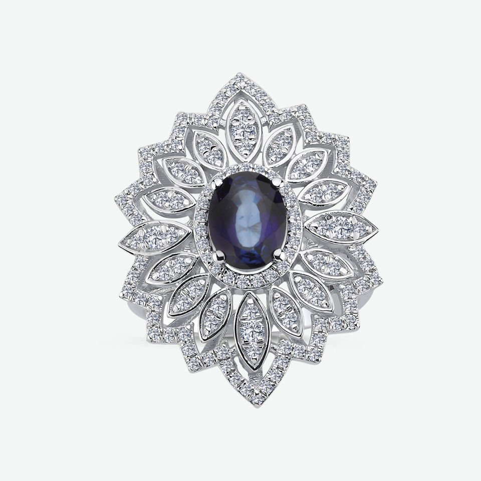 0.65 KARAT PIRLANTA TASARIM YÜZÜK ''SAFİR''