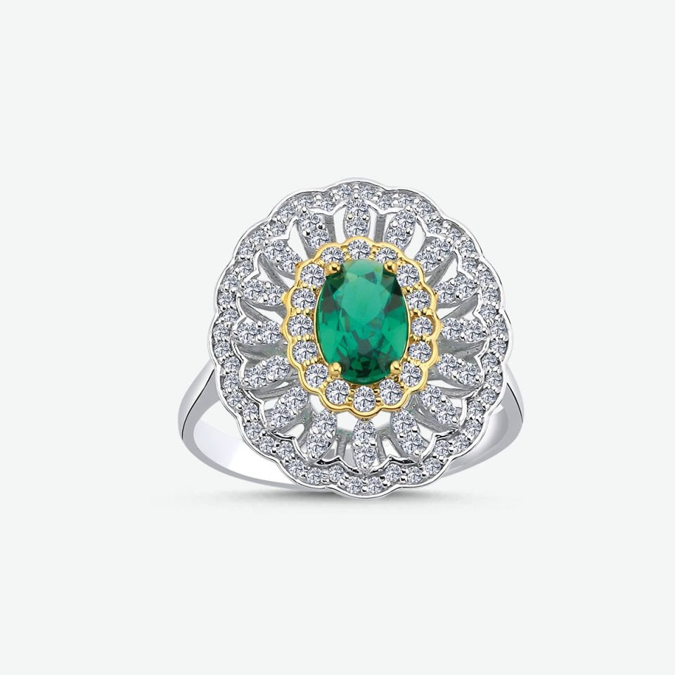 0.55 KARAT PIRLANTA TASARIM YÜZÜK ''EVA VERDE''